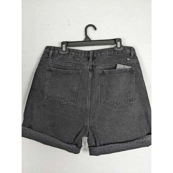 Pretty little thing black denim shorts jean short size 12 US uk 16 NWT - Picture 6 of 8